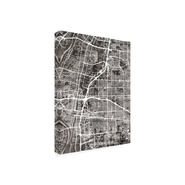 Michael Tompsett 'Albuquerque New Mexico City Street Map Black' Canvas Art,18x24